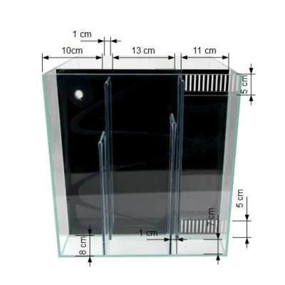 Akwarium z panelem filtracyjnym 40x40x40cm (5mm) 64l