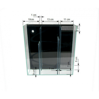 Akwarium z panelem filtracyjnym 30x30x30 (5mm) 27l